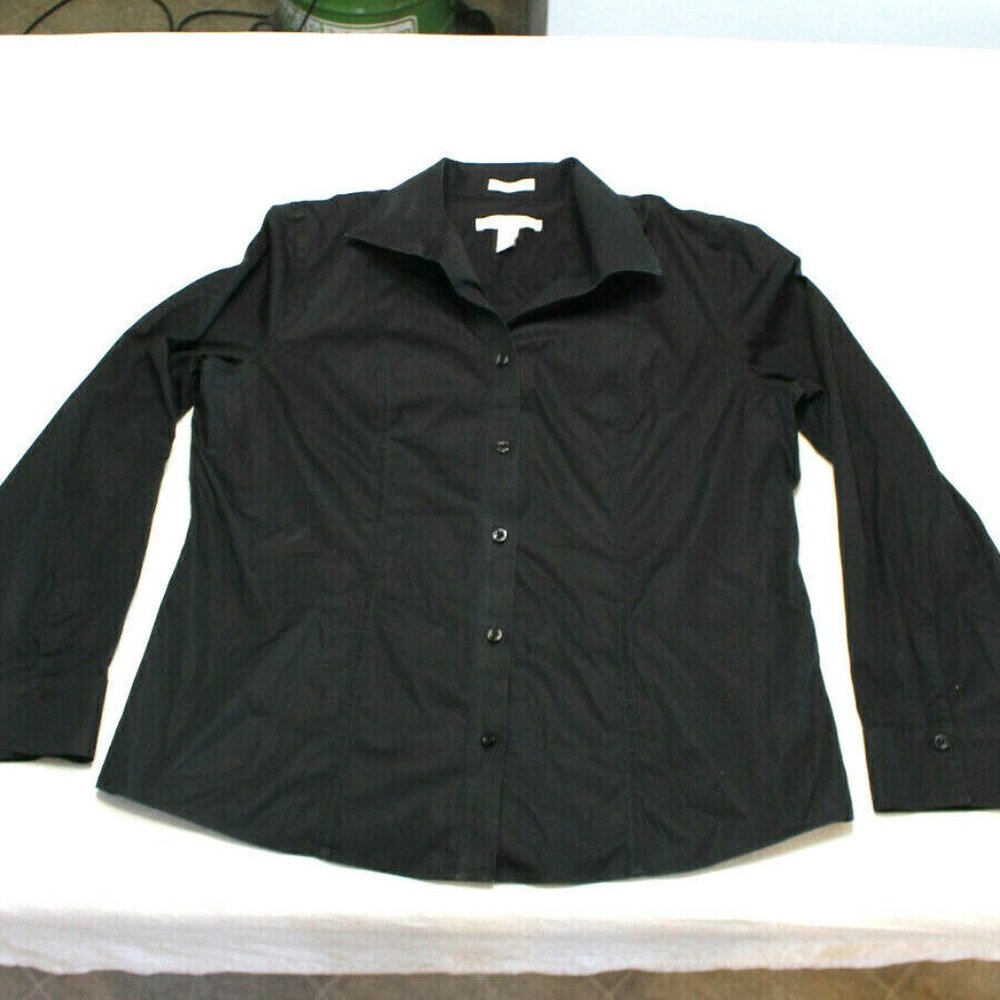 Chico's black Button Front long Sleeve Blouse